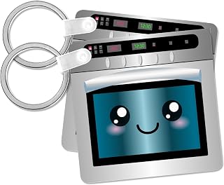 3dRose, Cute kawaii happy smiling oven - for chefs foodies and people who love to cook and bake, Key Chain