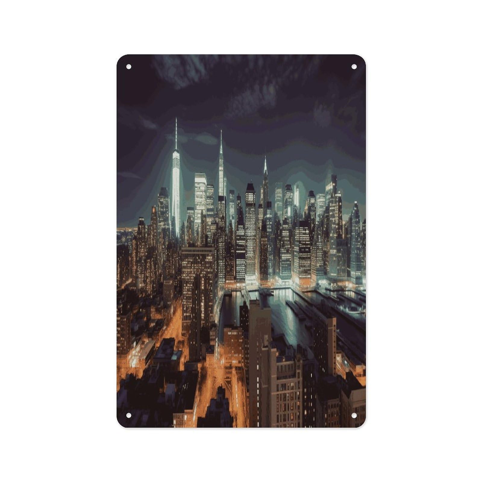 Fekiloot Style New York City Wall Decor Metal Signs Tin Signs Poster