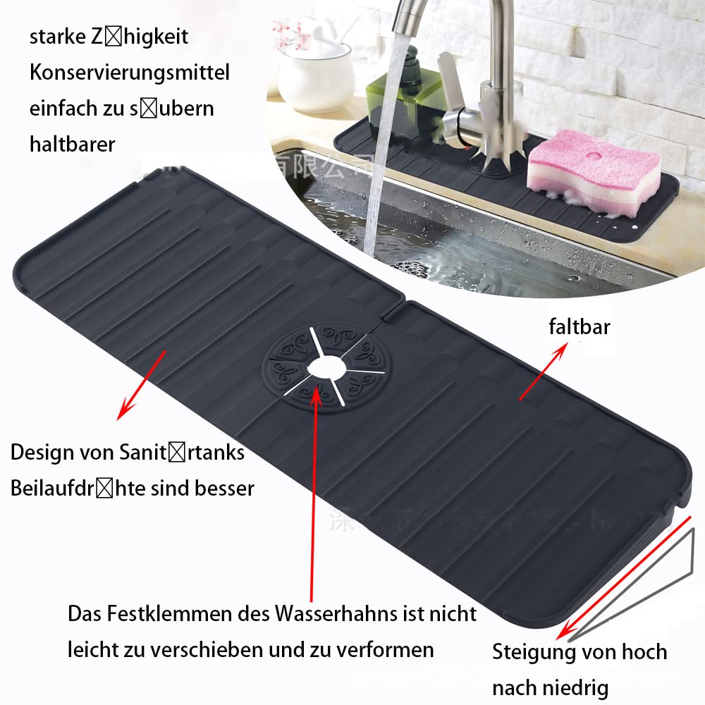 Gootsteen Spatscherm Mat, Siliconen Kraan Druppelvangbak, Gootsteen