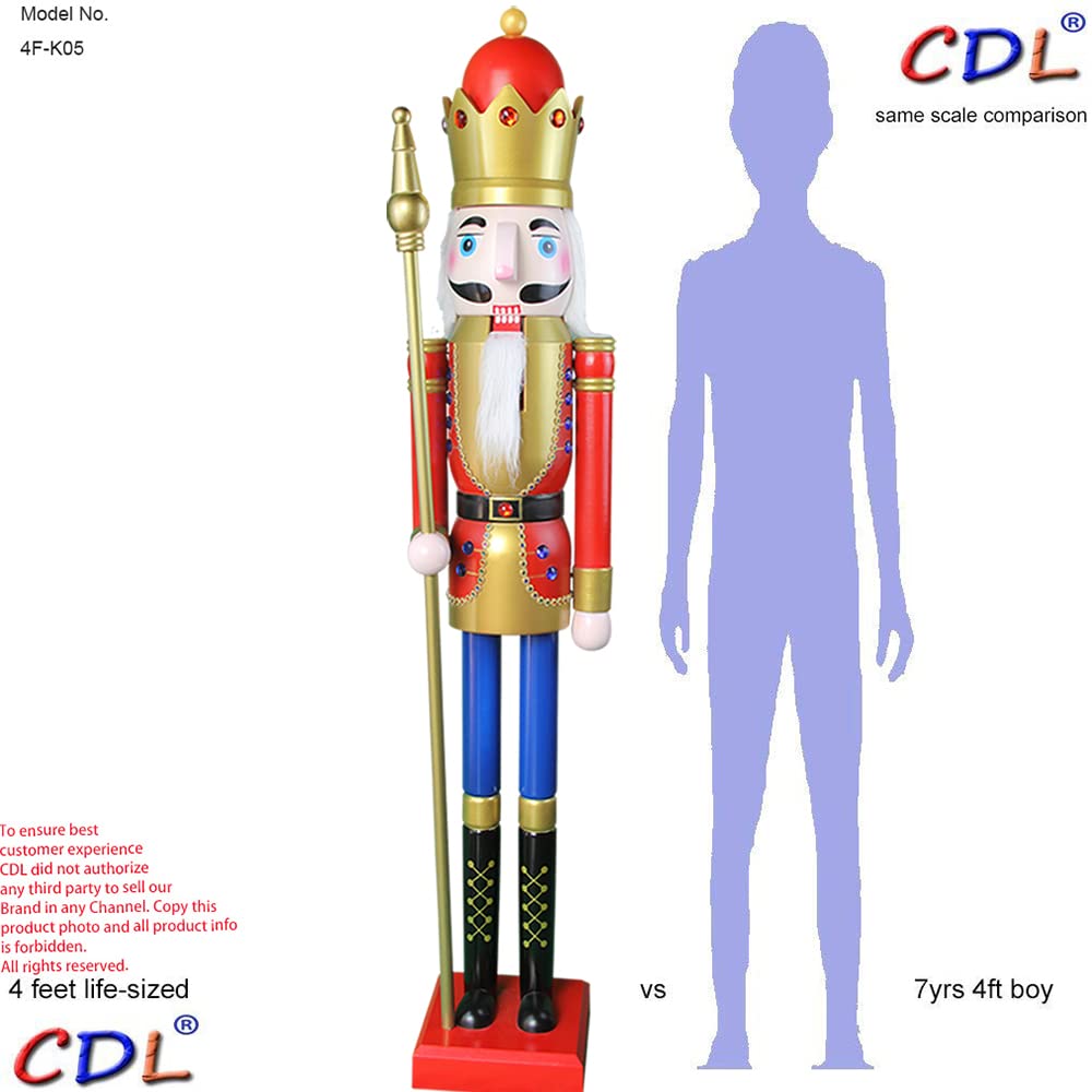 CDL 60" 5ft Tall LifeSize Large/Giant red Christmas Wooden Nutcracker