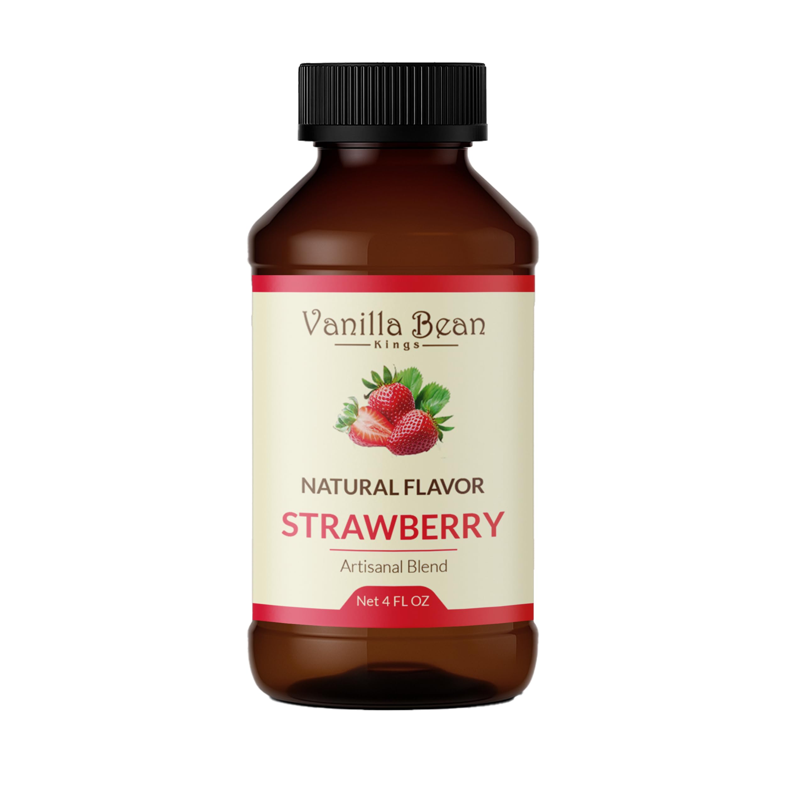 Natural Strawberry Extract for Baking and Flavoring - 4 OZ - Premium Quality Natural Flavors for Baked Goods, Desserts, & Cooking