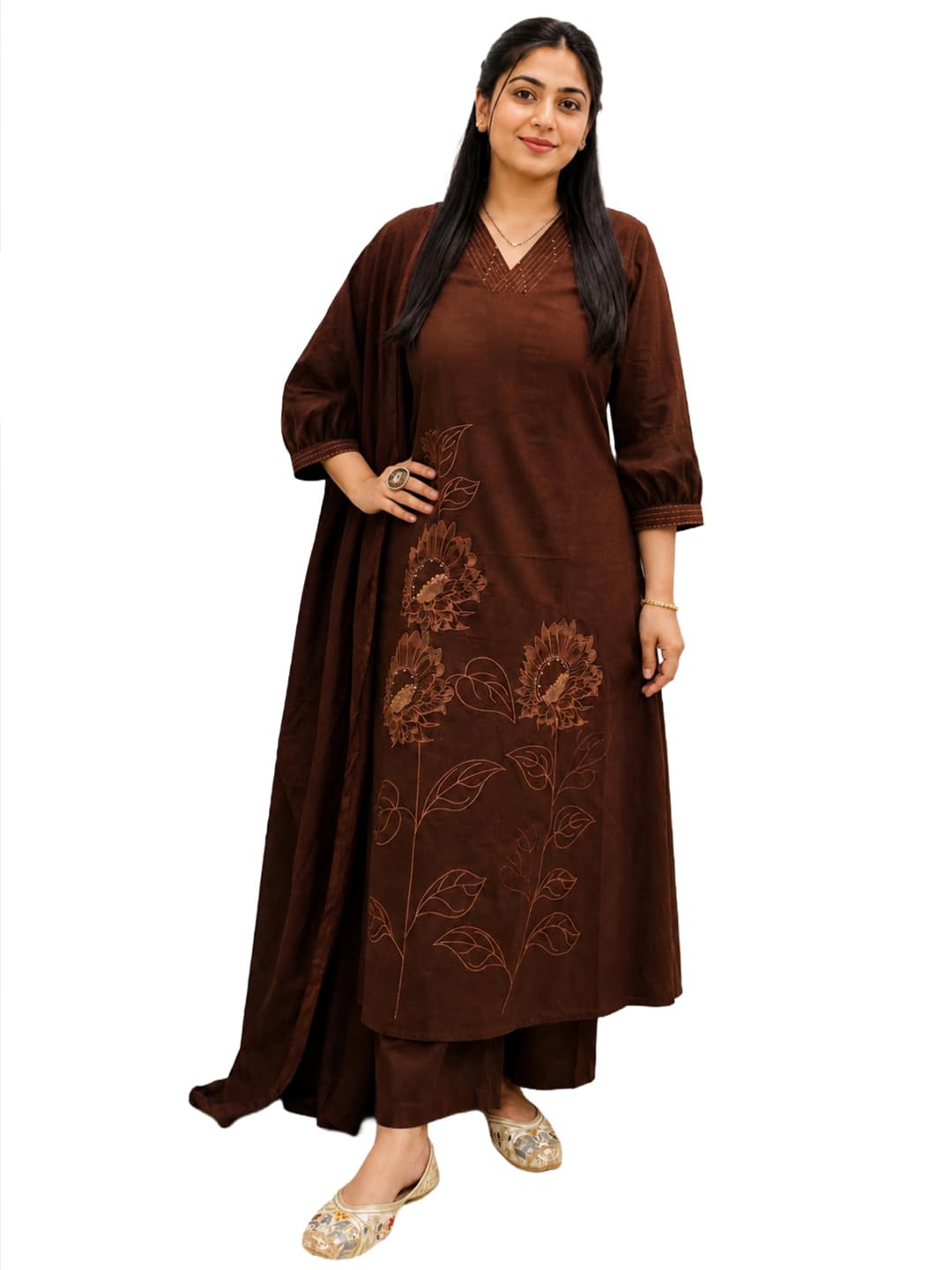anni designer Women's Viscose Embroidered A-Line Kurta with Pant and Dupatta | Kurta Set for Women | Ethnic Suit Set for Women | Traditional Indian Outfit | Women's Ethnic Wear-picture-26