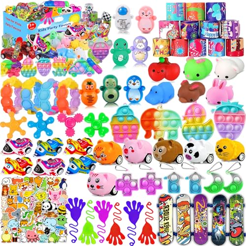 124 Pcs Party Favors for Kids 4-8, Birthday Gift Toys, Goodie Bag Stuffers, Treasure Box Carnival...