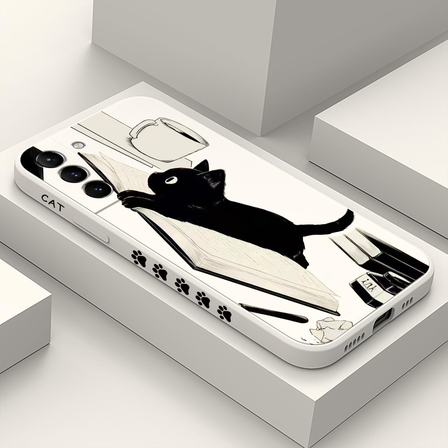 LEECG for Samsung Galaxy S21 Plus Case, Creative Flower Pattern Design Slim Soft Silicone Protective for Galaxy S21 Plus Phone Cover 6.7 inch, Cat