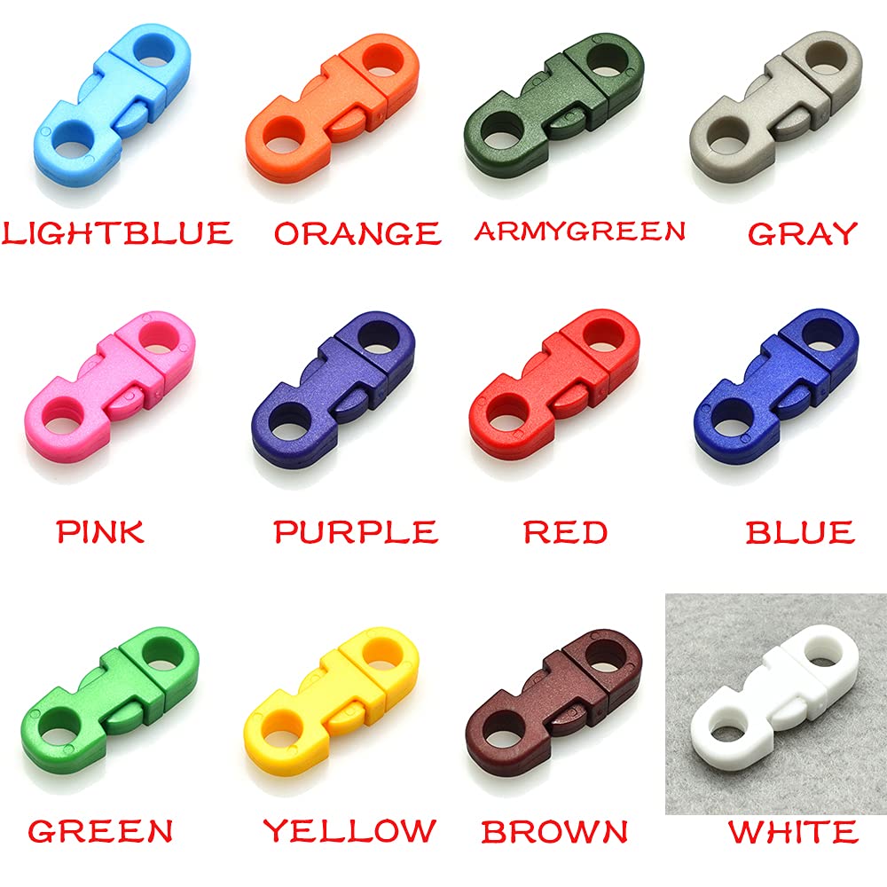 130 Stück bunte Mini-Schnallen mit gerader Öffnung, Gürtelschnalle für Paracord-Armbänder, Halsketten, Haustierhalsband, Gurtband, Nähzubehör