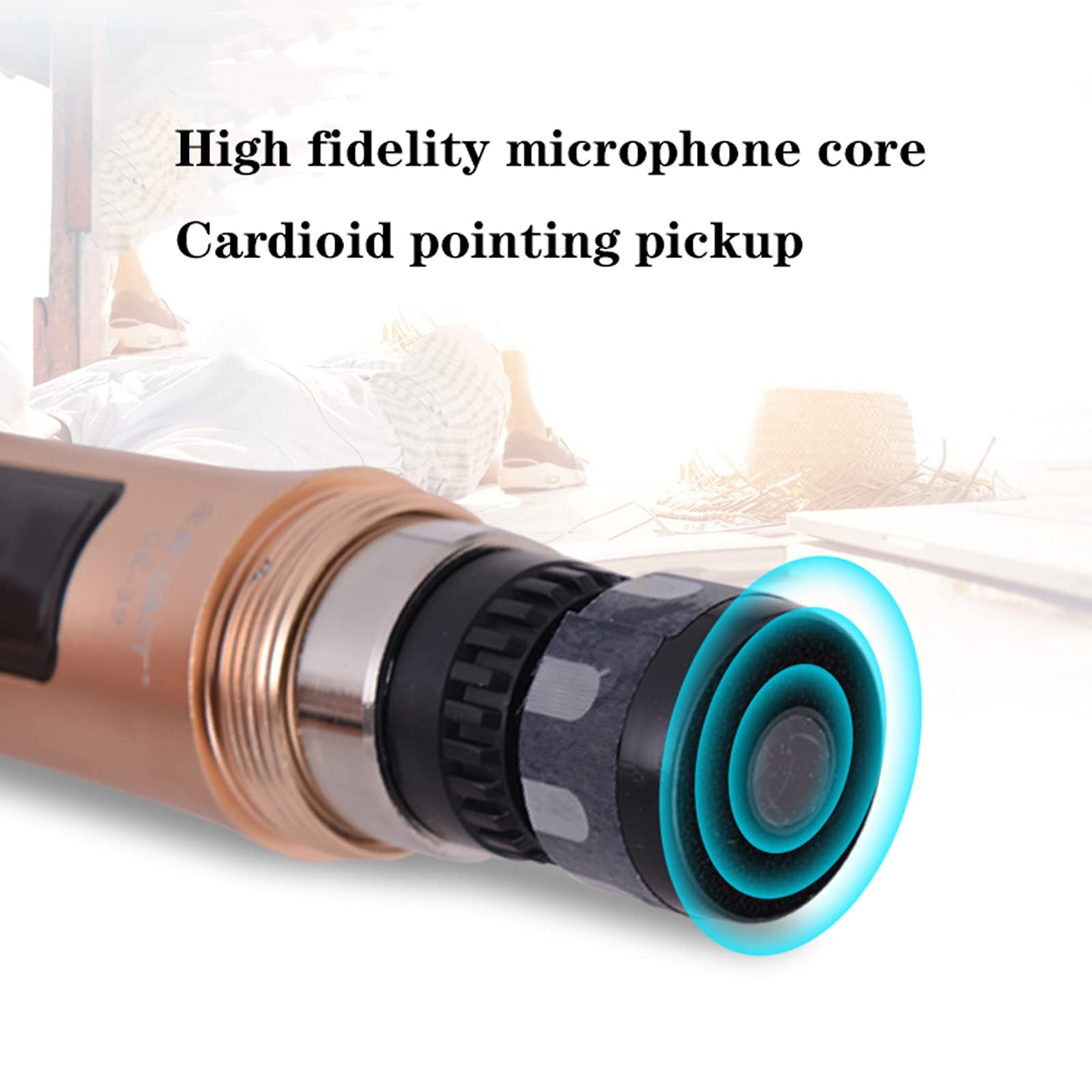 Micrófono inalámbrico para el Canto cardioide Profesional de Recogida de Alta fidelidad Micrófono de Mano Metal micrófono dinámico con el Receptor Recargable (Quantity : Pair)