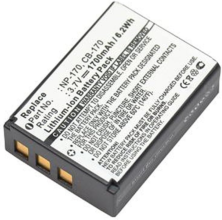 subtelCB-170 NP-170 Battery Replacement for Aiptek AHD H23, Easypix DVX5233, VideoShot C20, DV-23, Life P47011, X47023, HDV-D370,-Z60, Movieline SD23 1700mAh Camera Spare Backup Power Pack