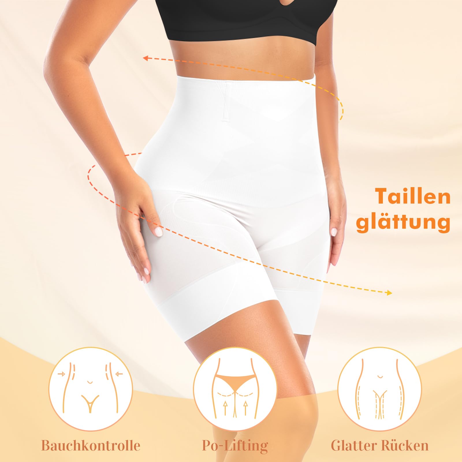 Bauchweg Unterhose Damen Shapewear Miederhose Hohe Taille Unterwäsche Figurenformend Bauchkontrolle Body Shaper Leggings Miederpants