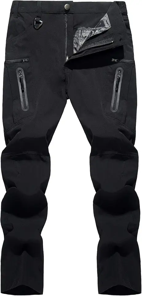 TACVASEN Men's Lightweight Hiking Tactical Pants Waterproof Quick Dry Cargo Work Rain Outdoor Pants 8 Pockets
