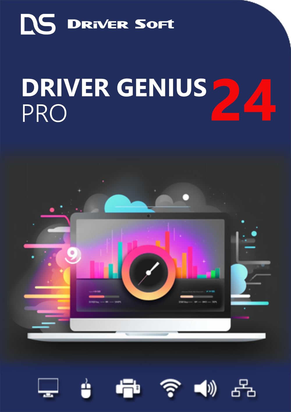 Driver Genius 24 - ¡No busque controladores, encuéntrelos! | PRO | 3 Dispositivo | 1 Usuario | 1 Año | Código de activación PC enviado por email