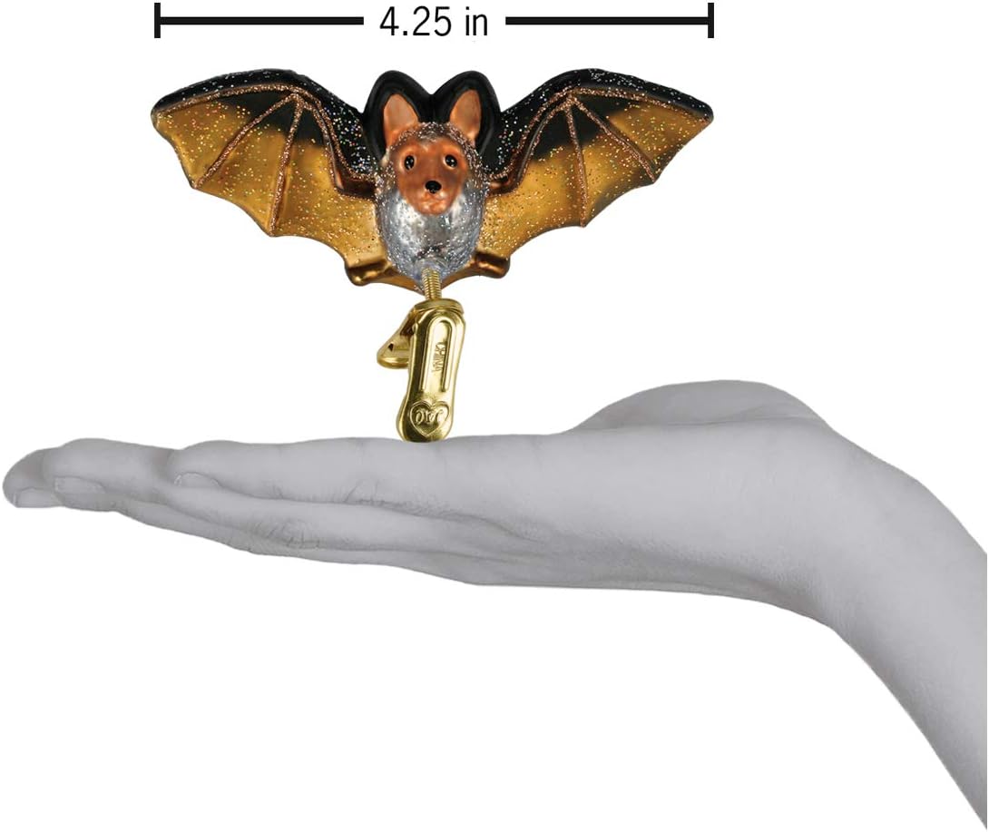 Old World Christmas Clip-On Bat Glass Blown Ornament for Christmas Tree, Handcrafted Holiday Decoration, Halloween Collection - Image 3