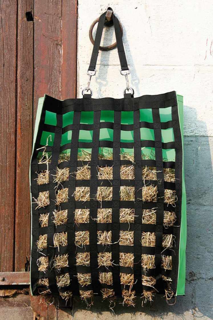 Harry's Horse Heusack Heutasche Heunetz Futtertasche Futtersack Heubeutel mit vielen Freßöffnungen, Starke Ausführung groß Breite: 52 cm, Höhe: 70 cm, Tiefe: 17 cm