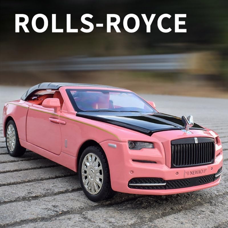 Image of 1:24 Rolls-Royce Spectre Diecast Metal Pull Back Car with 6 Openable Doors with Sound and Light Toy Decoration car Best Gift Toys for Kids (1:32 Rolls Royce Dawn- Multicolor)