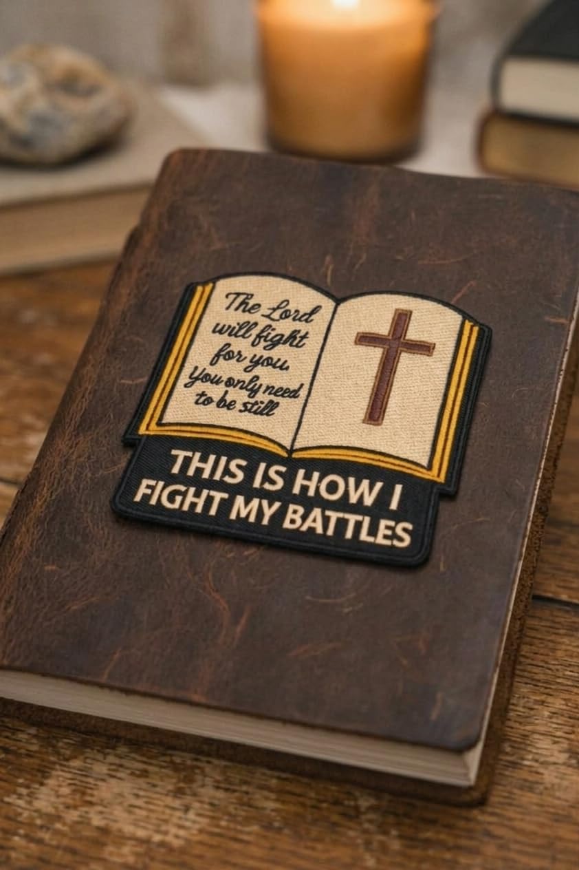 This is How I Fight My Battles Patch – Faith-Based Affirmation Embroidered Iron-On/Sew-On Patch for Jackets, Bags & DIY Apparel, 4 Inch