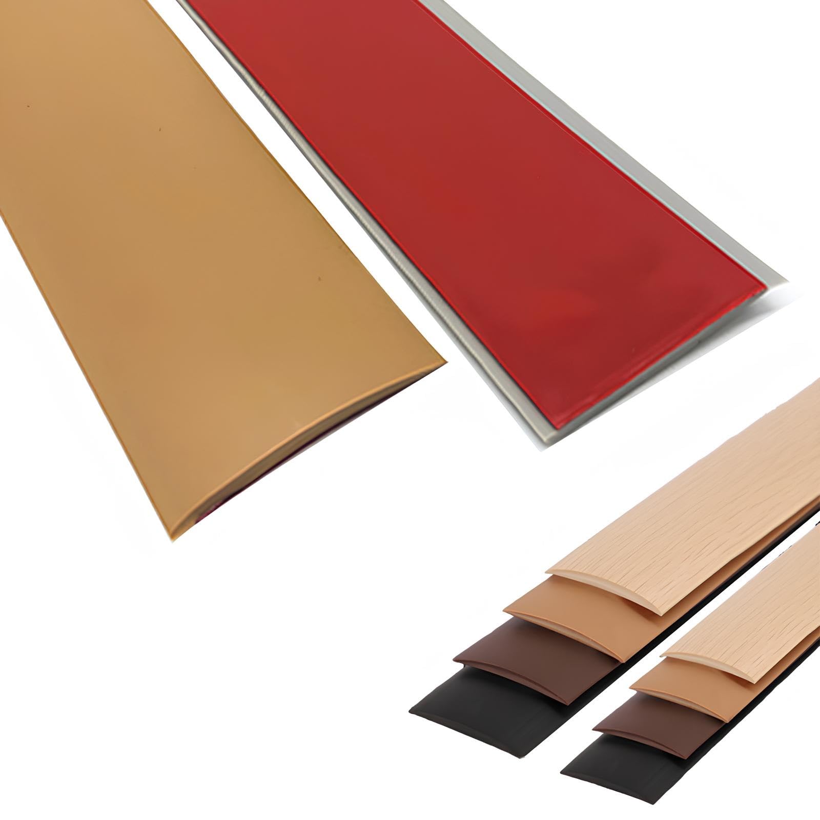 Psmpengamz Light Yellow Self Adhesive Vinyl Floor Transition Strips For Doorways, Flexible Pvc Door Threshold Strips For Carpet Edging Decoration, Floor Gaps And Tiles(,5Cmx5m)