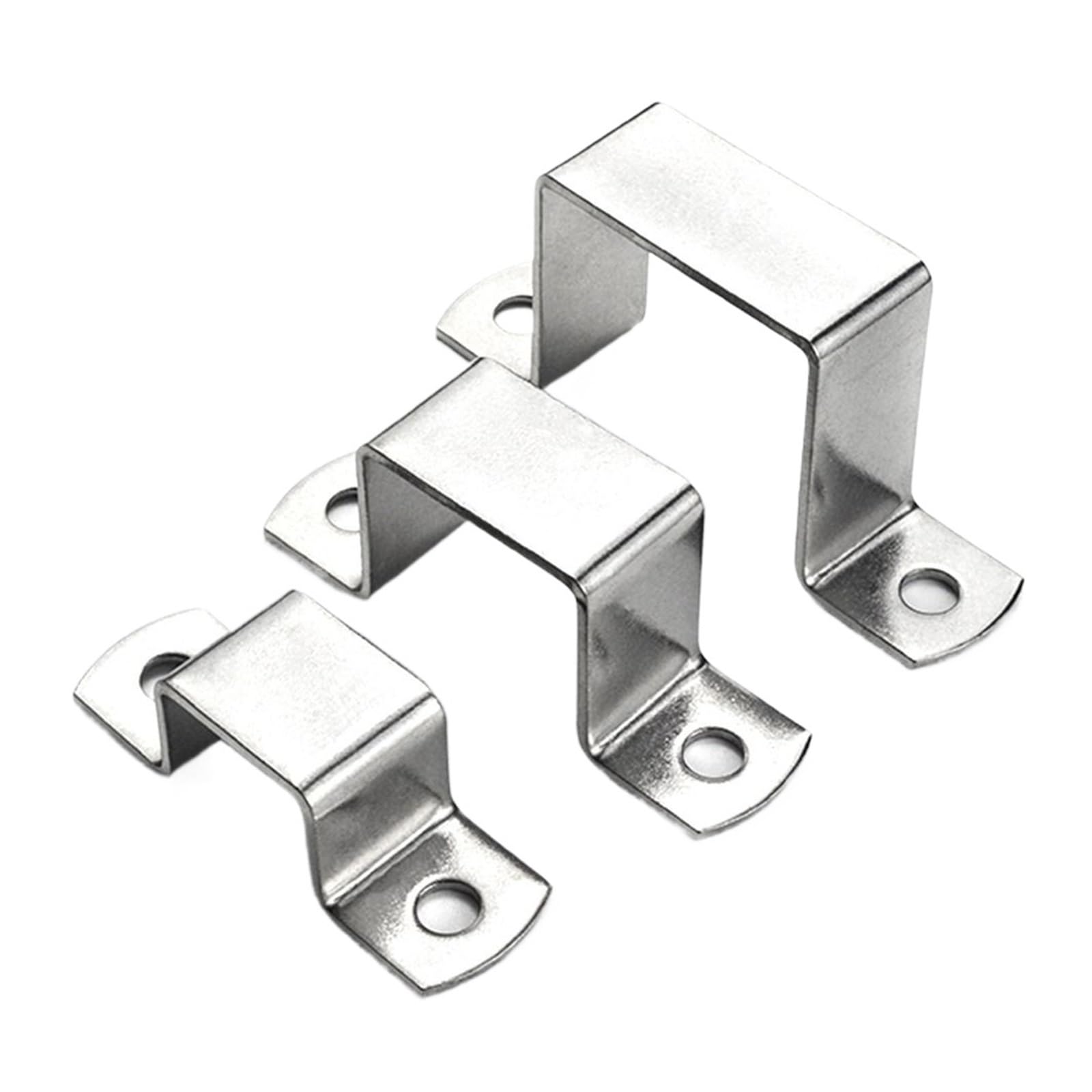 Square Pipe Clamp, 304 Stainless Steel U-Shaped Pipe Clamp 20mm 1.8mm 7-8mm Pack of 5 10x10-60x60mm(25x25mm)