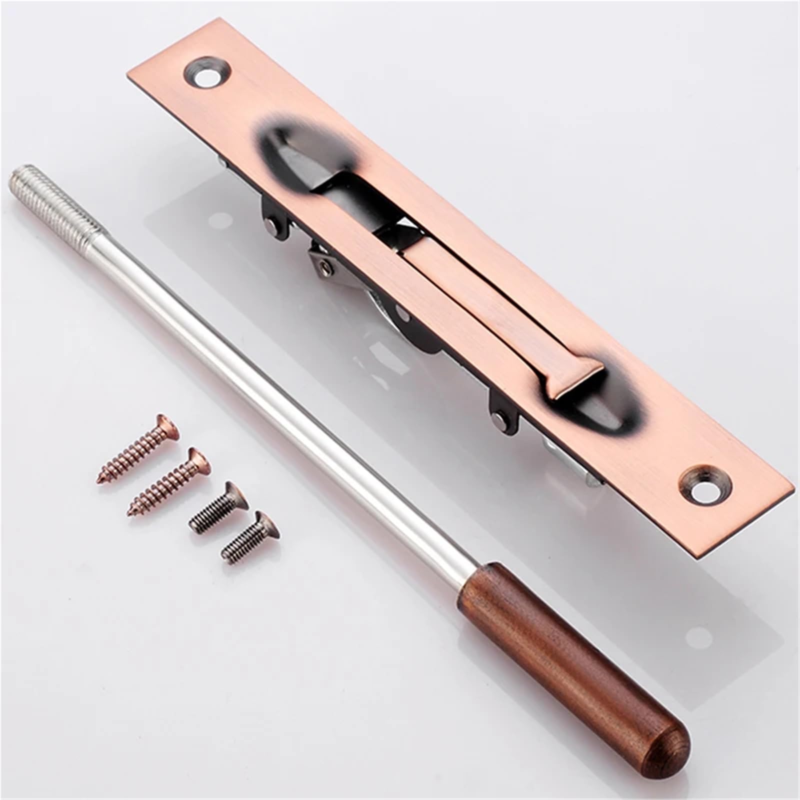 Lot de 2 boulons encastrés pour porte double en acier inoxydable 304 - Loquet de sécurité dissimulé femelle (noir 300 mm)