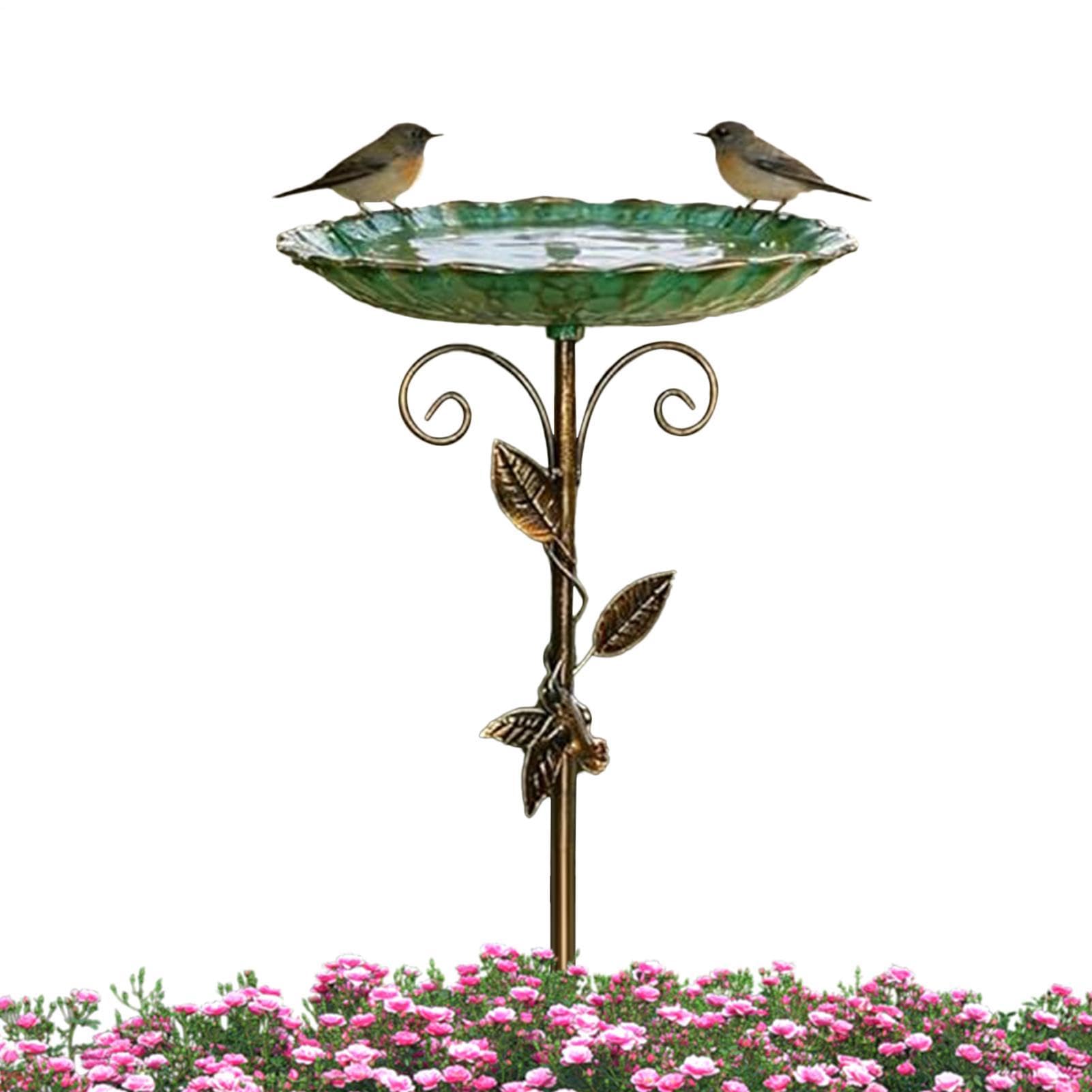 Bagno per Uccelli da Esterno,Alimentatore ad Acqua da 76 cm di Altezza - Fontana per Uccelli con Picchetto in Piedi | per Paesaggio Prato Giardino Cortile Esterno