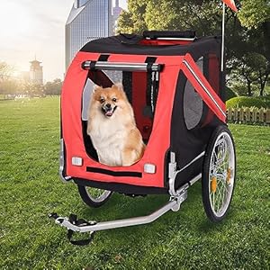   Yellow-Outdoor-Heavy-Duty-Foldable-Utility-Pet-Stroller-Dog-Carriers-Bicycle-Trailer