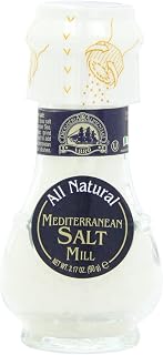 Drogheria & Alimentari Mediterranean Sea Salt Grinder Mills - All Natural Fresh Grind, 3.17oz Pack of 3