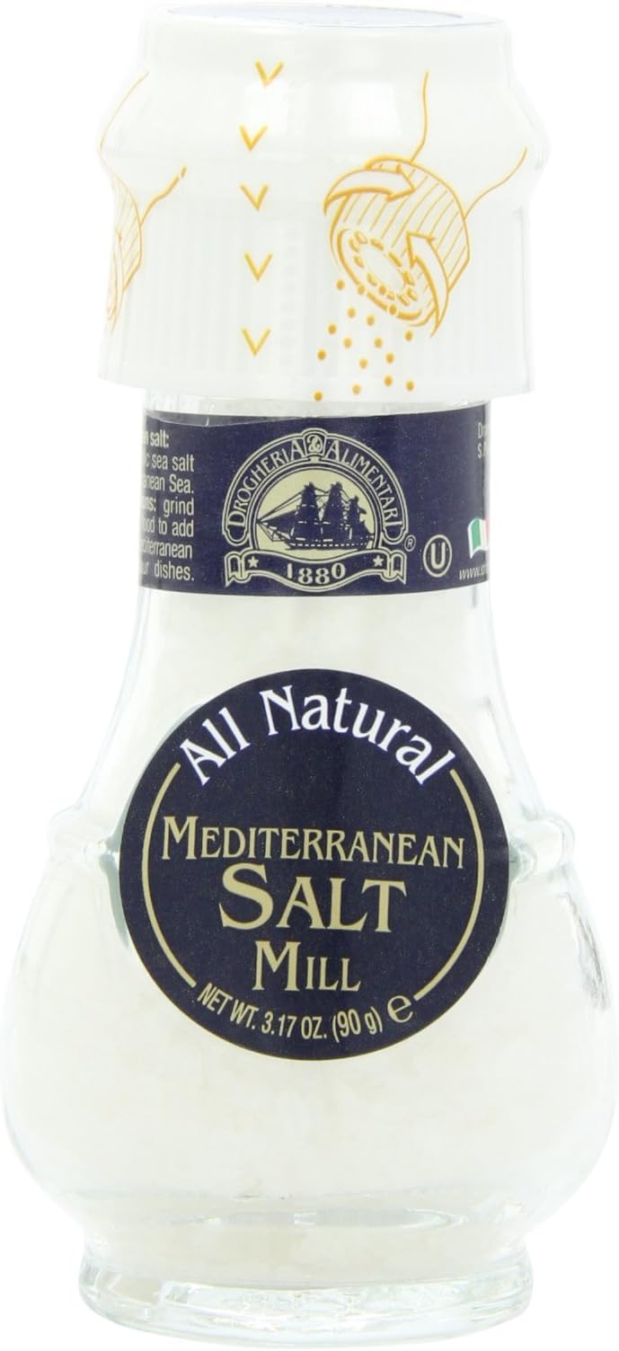 Drogheria & Alimentari All Natural Spice Grinder Mediterranean Salt, 3.17 Ounce Jars (Pack of 3)
