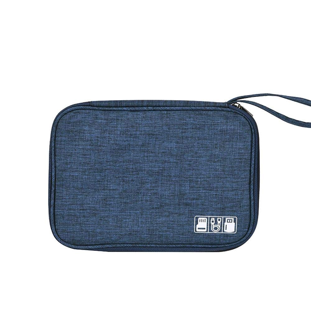 IGADG Portable Gadget Storage Pouch Zippered Electronics Accessories Travel Organizer/Carry Bag for Cable, Charger, USB, SD Card, (Men & Women) Blue Color-image-32