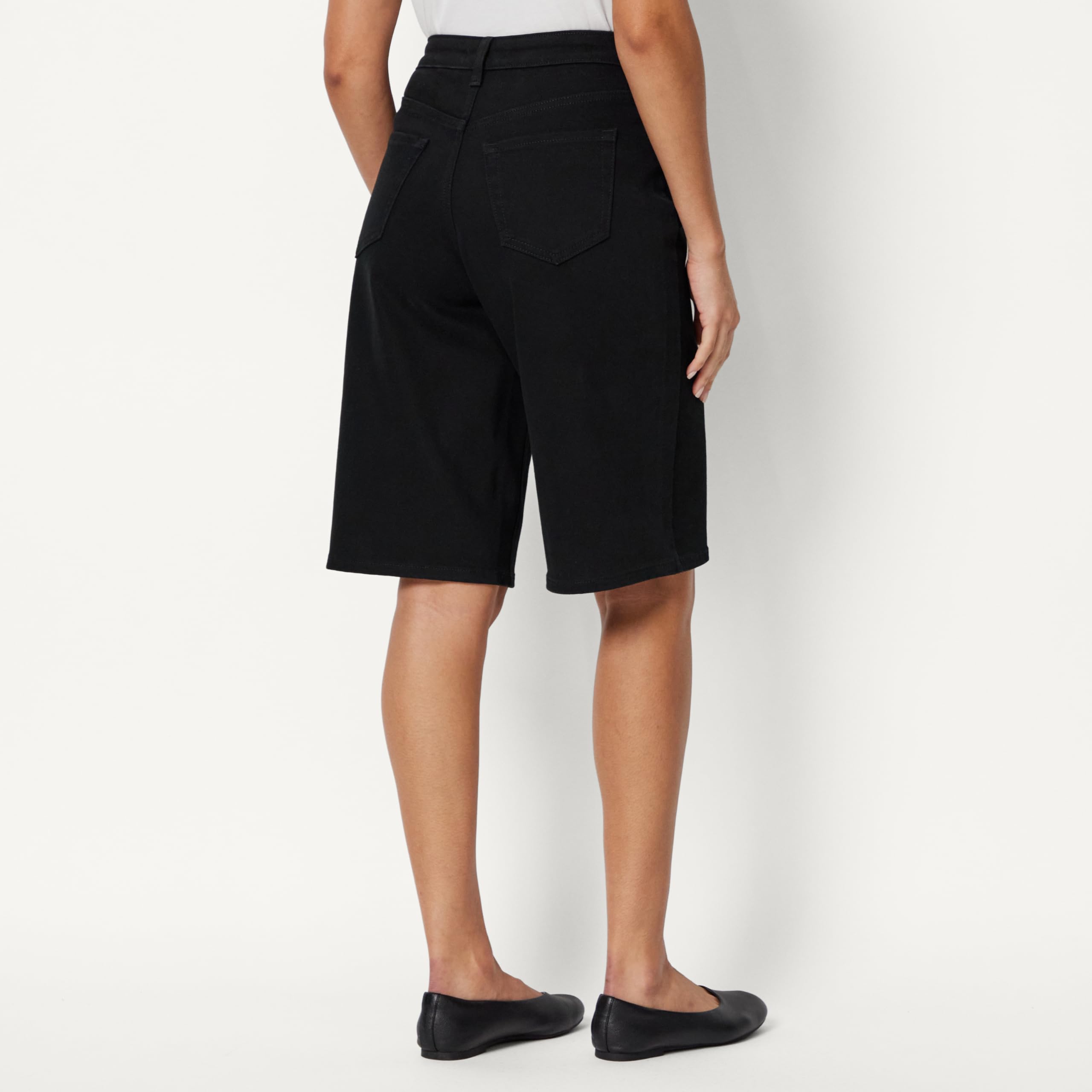 Amazon Essentials Bermuda in Denim a Vita Media, Vestibilità Comoda Donna