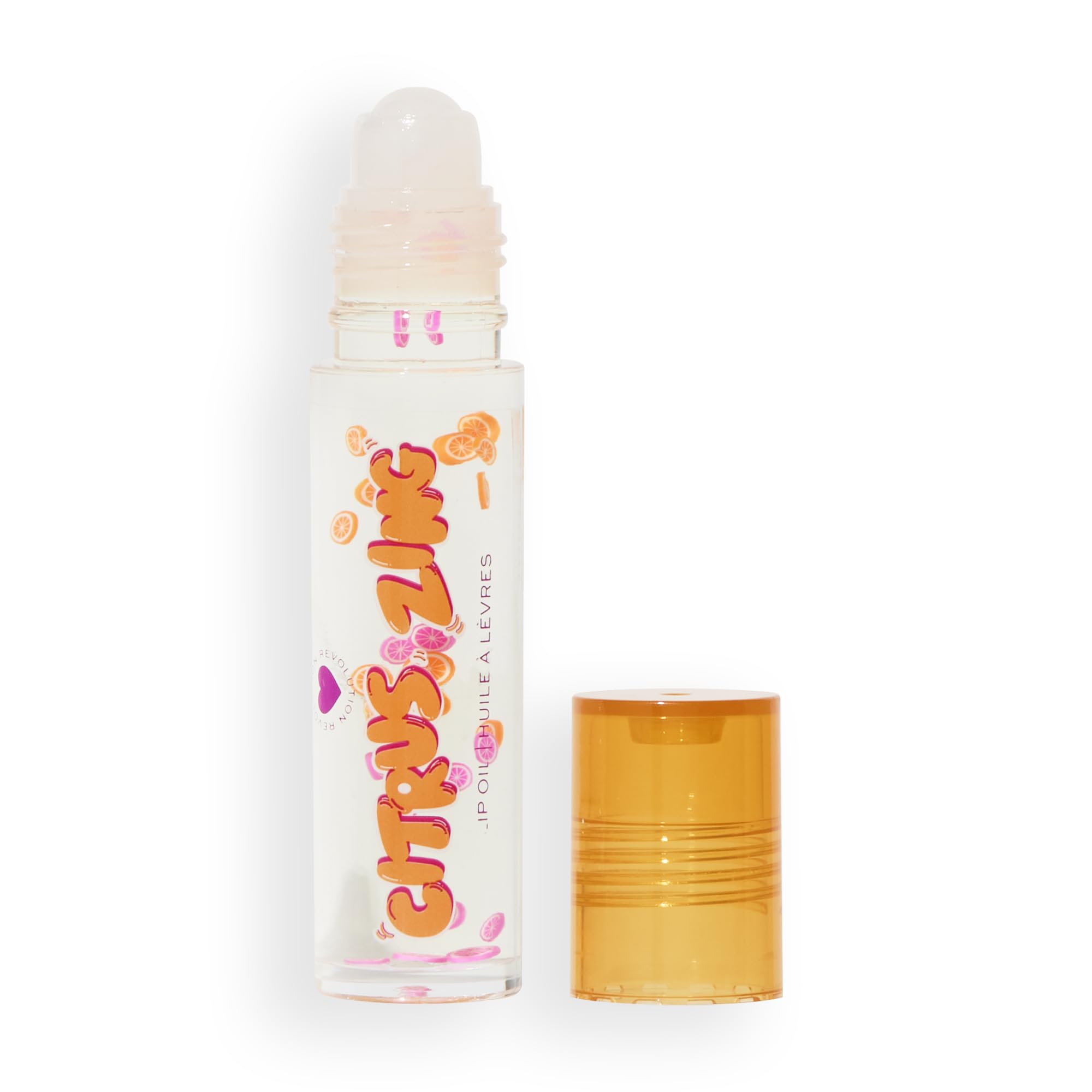 I Heart Revolution Citrus Zing Fruity Lip Oil, Nourishing Gloss Infused with Jojoba Seed & Vitamin E, Vegan & Cruelty-Free, 7ml