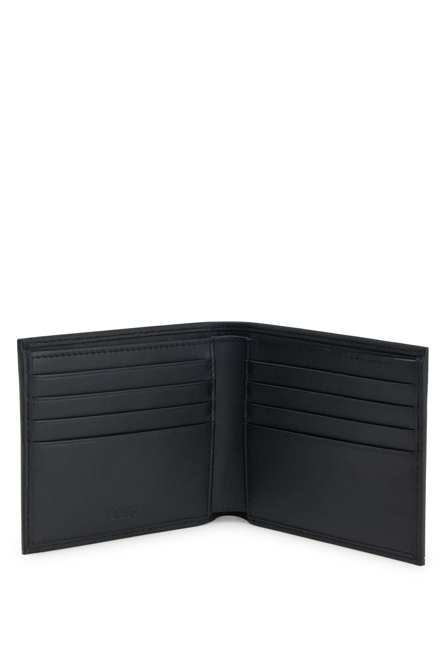 BOSS Hombres Randy N Cartera de cuero con logo