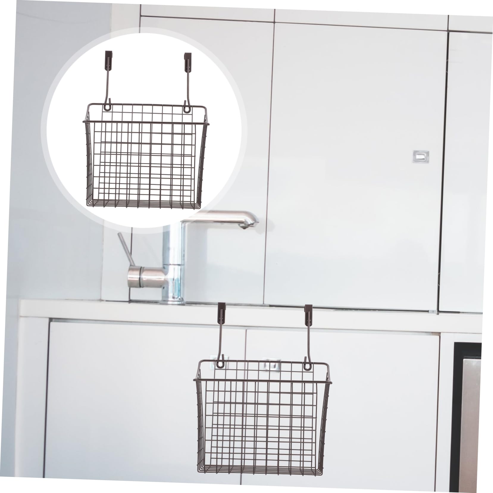 Cesta Almacenamiento Alambre para Puerta Hierro de Colgante para Diseño Ahorrador de Espacio Elegante en Armario y Cocina y Hogar