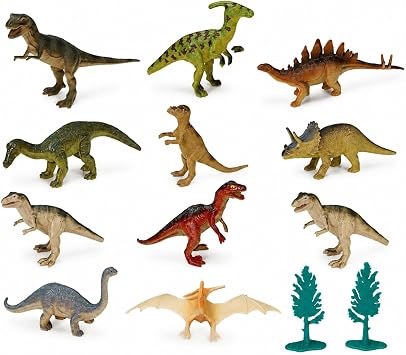 Vardem 23 cm Kovada 13 Par a Dinozor Seti, Dinozor Fig r Oyuncaklar ,  ocuklar  in E itici Hayvan Tan ma ve Tarih  ncesi Macera Oyun Seti, Ta nabilir Koval  Dinozor Oyunca  SH-D6404