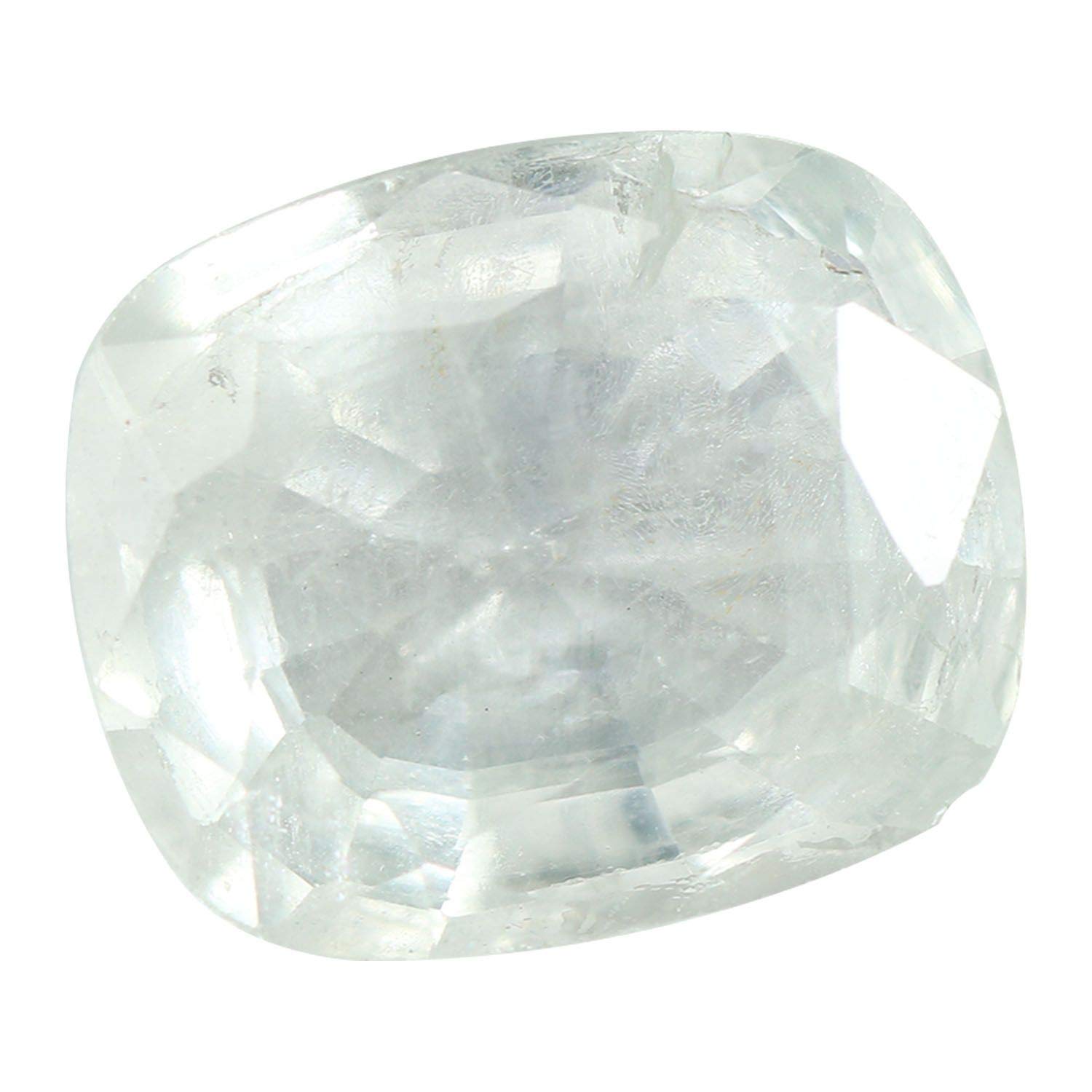 White Sapphire AAA+ Quality Safed Pukhraj Stone Original 2.25 Ratti 1.10 Carat Certified Precious & Beautiful Gemstone For Men & Women (C183)-image-7