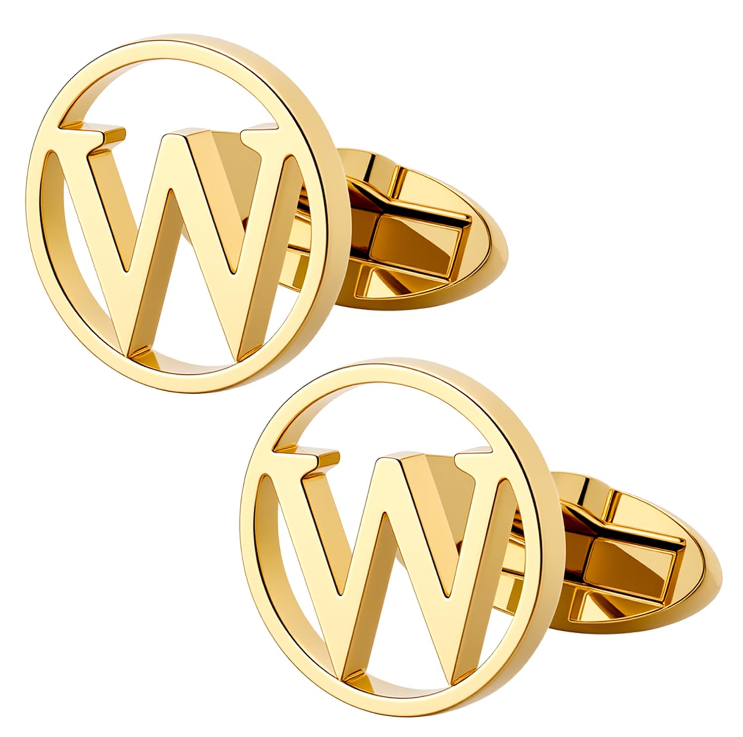 GWDCufflinks for Men Classic Tuxedo Shirt Wedding Cuff Links Personalized Initials A-Z Gift