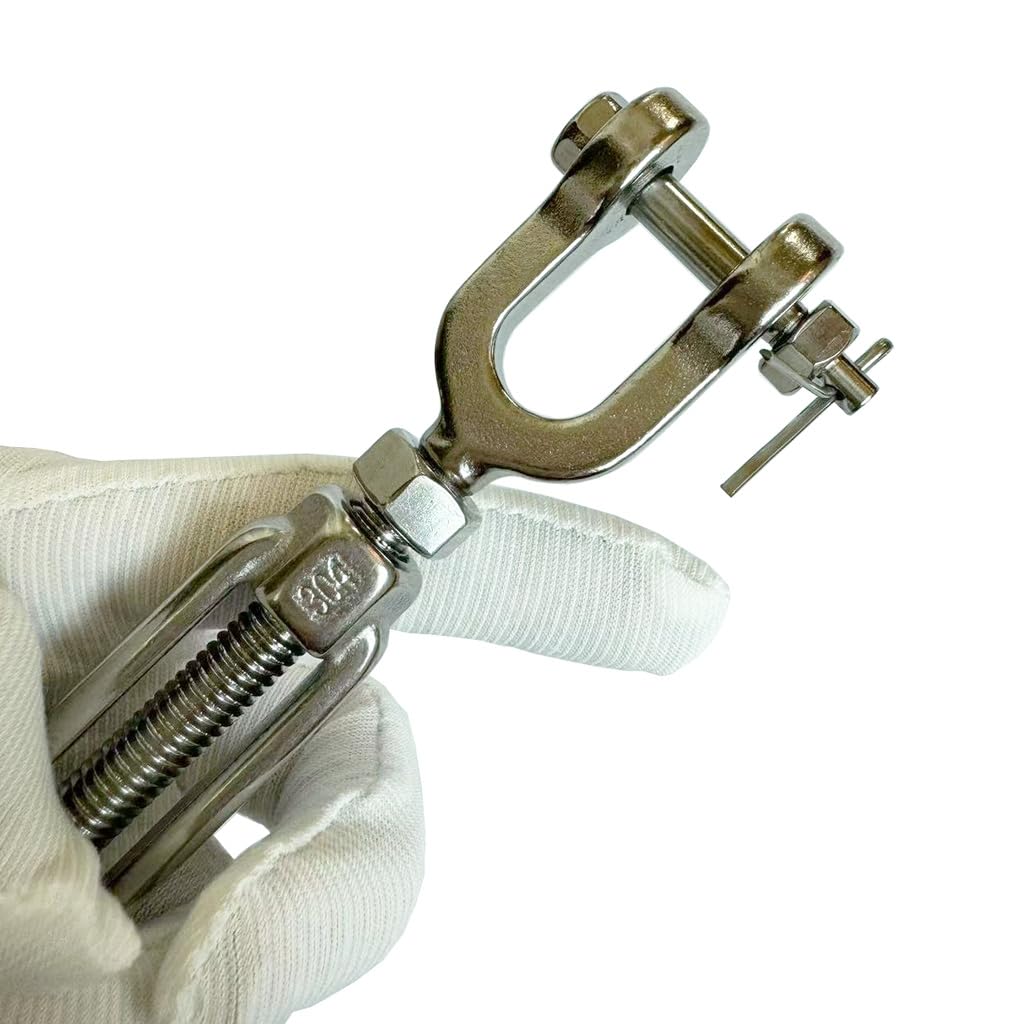 Lot de 2 tendeurs en acier inoxydable 304, 5/16 M8 à corps fermé et mâchoire pour tendeur de câbles, tendeur pour voile d'ombrage, cordes à linge, guirlandes lumineuses, limite de charge de 952,5 kg