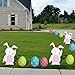 Easter Egg and Bunnies FLAT Pathway Markers - Easter Yard Decorations