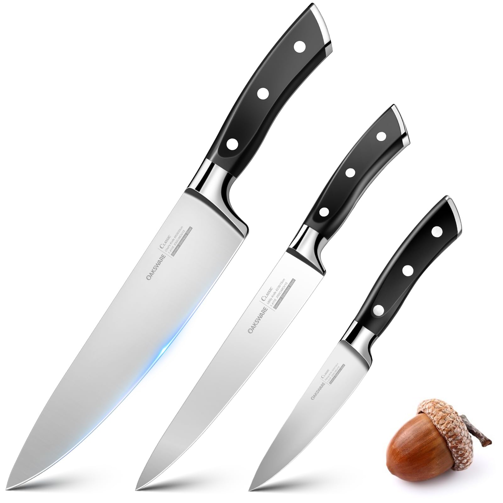 OAKSWARE Kitchen Knife Set 3 Pcs