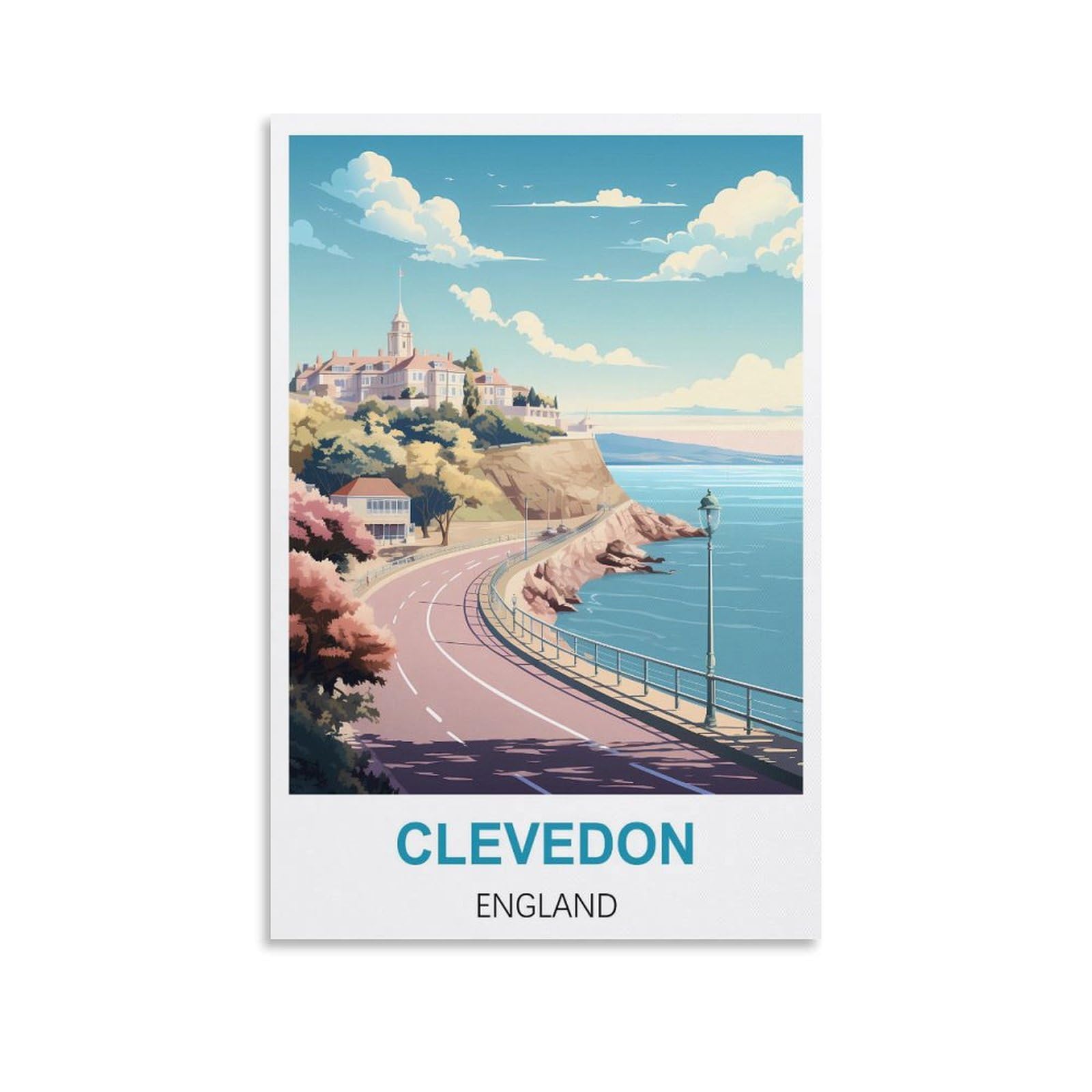 EZMLFA Diamond Art Kits Adults,Clevedon England,5D Dimond Picture, Crystal Gem Art Crafts for Boys Girls, DIY Mosaic Creations Set for Home Decor 40x40cm