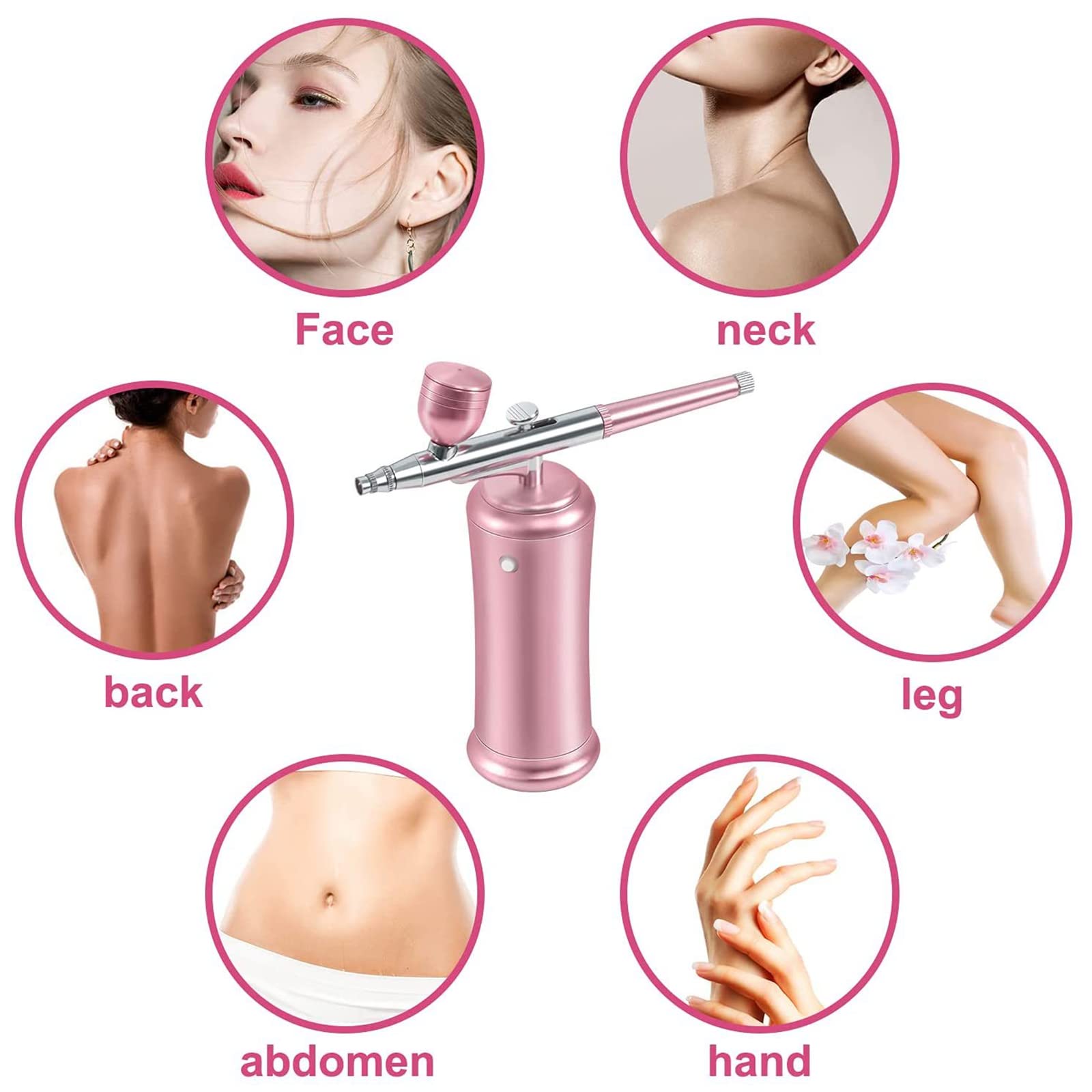Kabellose Airbrush Set,Tragbares Handheld Schnurloses Mini Wiederaufladbare Air Brush für Make-up, Kuchendekoration, Modellfärbung, Nagelkunst, Tattoos, und Gesichtsbemalung