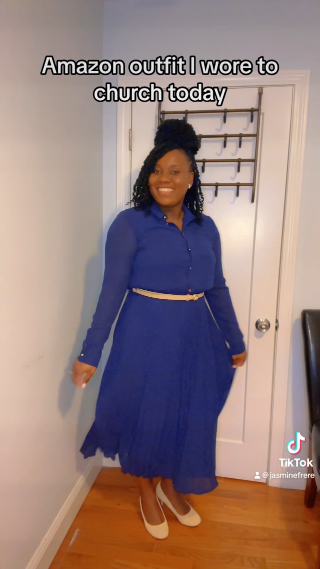 blue dress with nude shoes ASTR the Label | Melani Lace Peekaboo Dress in Slate Blue main image 0