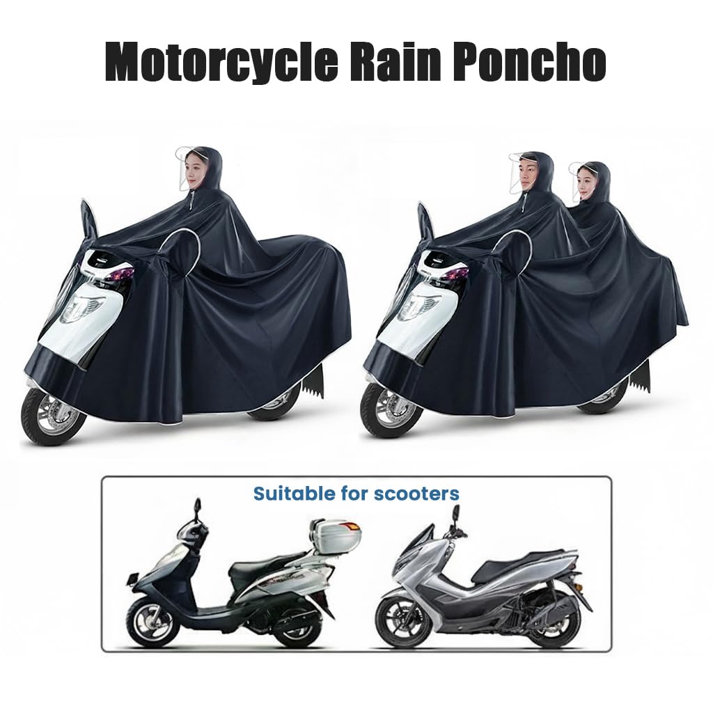 VALKEM Poncho Antipioggia Motocicletta per Kymco Xciting S 400 2018-2021, Poncho Impermeabile con Cappuccio per Uomo Donna, Mantella da Pioggia per Scooter,A Single