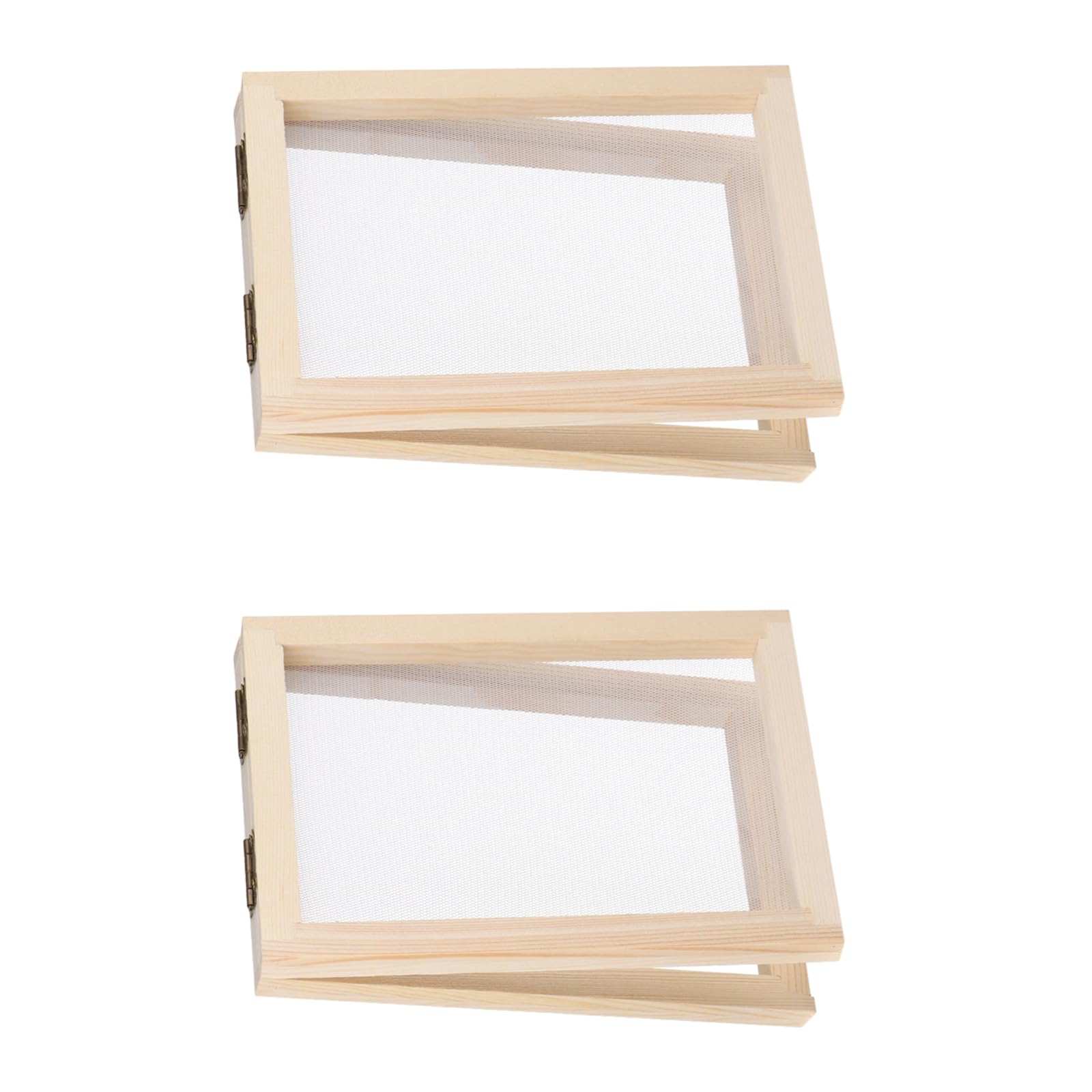 NEWFT 2Pcs Wooden Paper Making Molds Screen Crafting Frame for Recycled Paper Art Projects and Creative Gift Giving Wooden Papermaking Mold