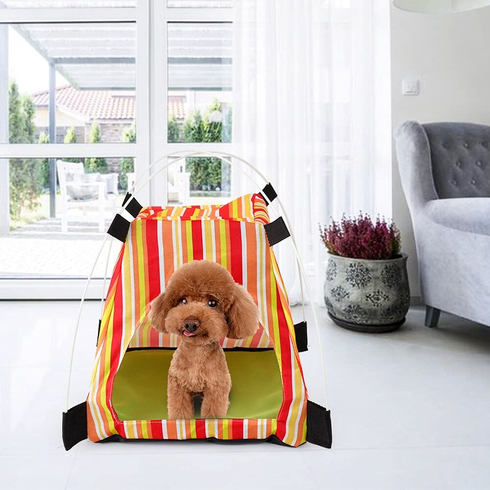 Maison pour chat d'intérieur au design coloré et finitions soignées en toile