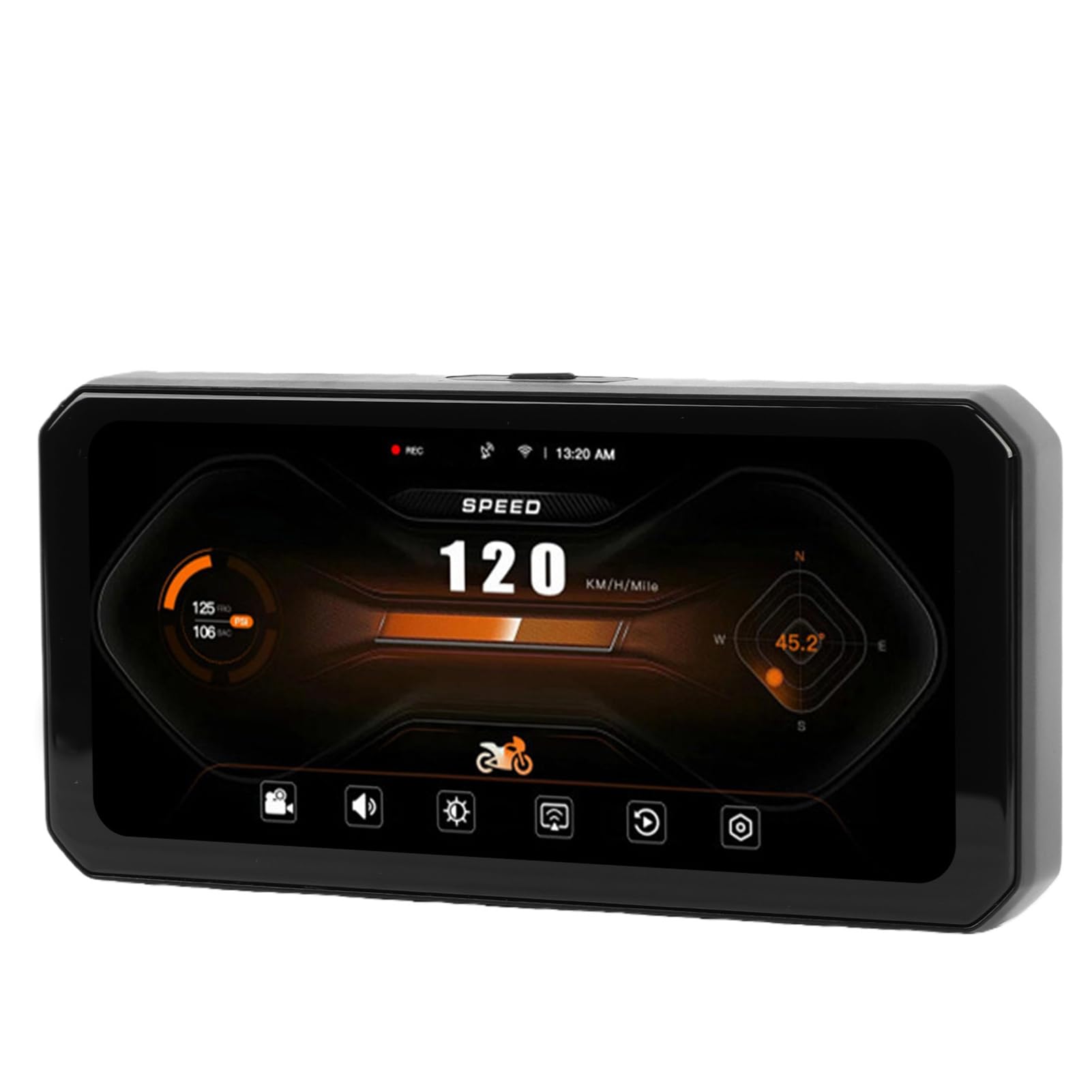 Yosoo Health Gear Kamera Samochodowa Motocykla Wyświetlacz o Przekątnej 6,25 Cala Rejestrator Jazdy Motocyklem z obudową ze Stopu ABS Podwójne Kamery 12 MP o Kącie 150 Stopni Wi-Fi 5,8 GHz dla