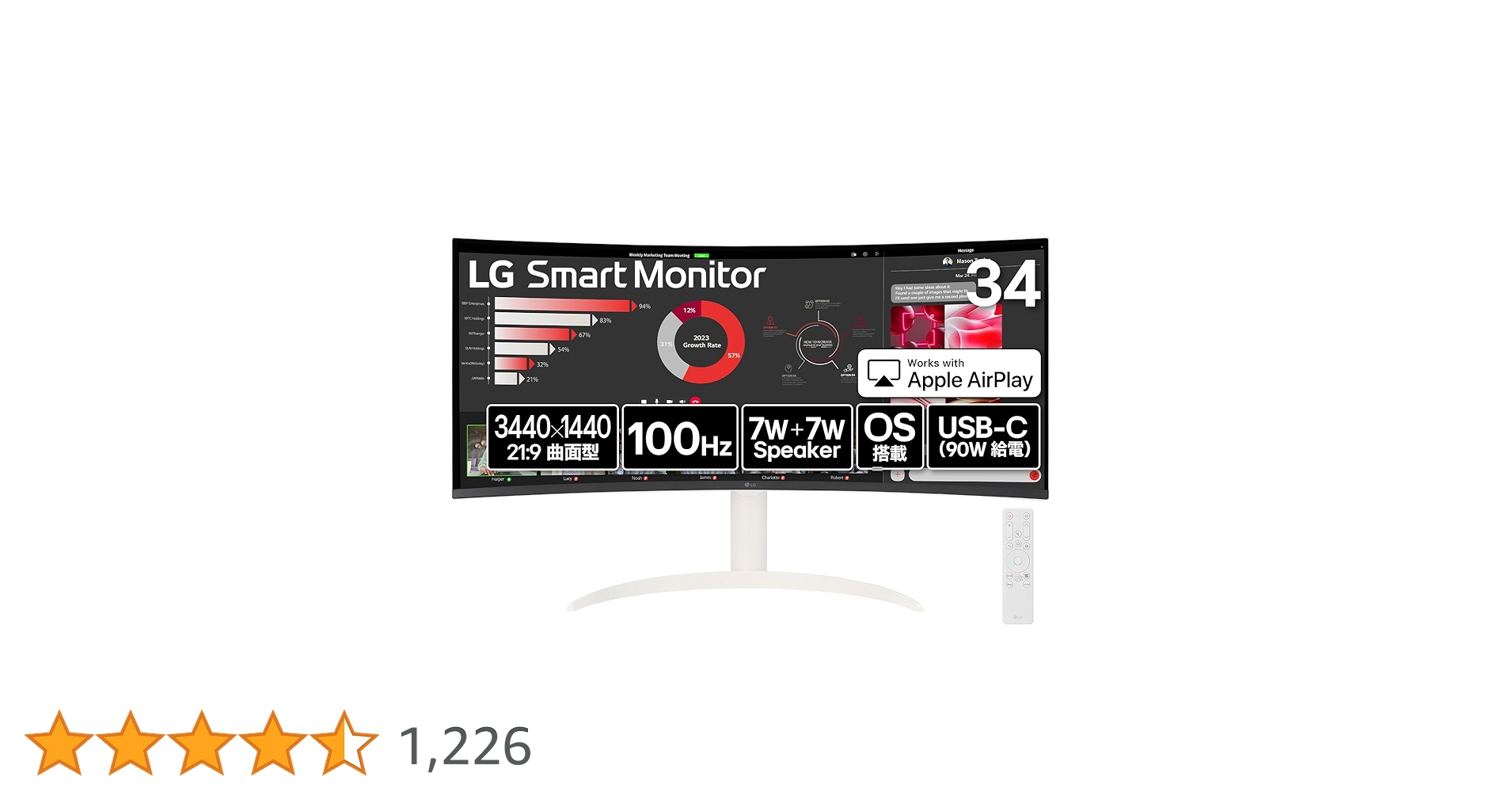 Amazon.co.jp: LG Monitor モニター ディスプレイ 34SR63QA-W 34