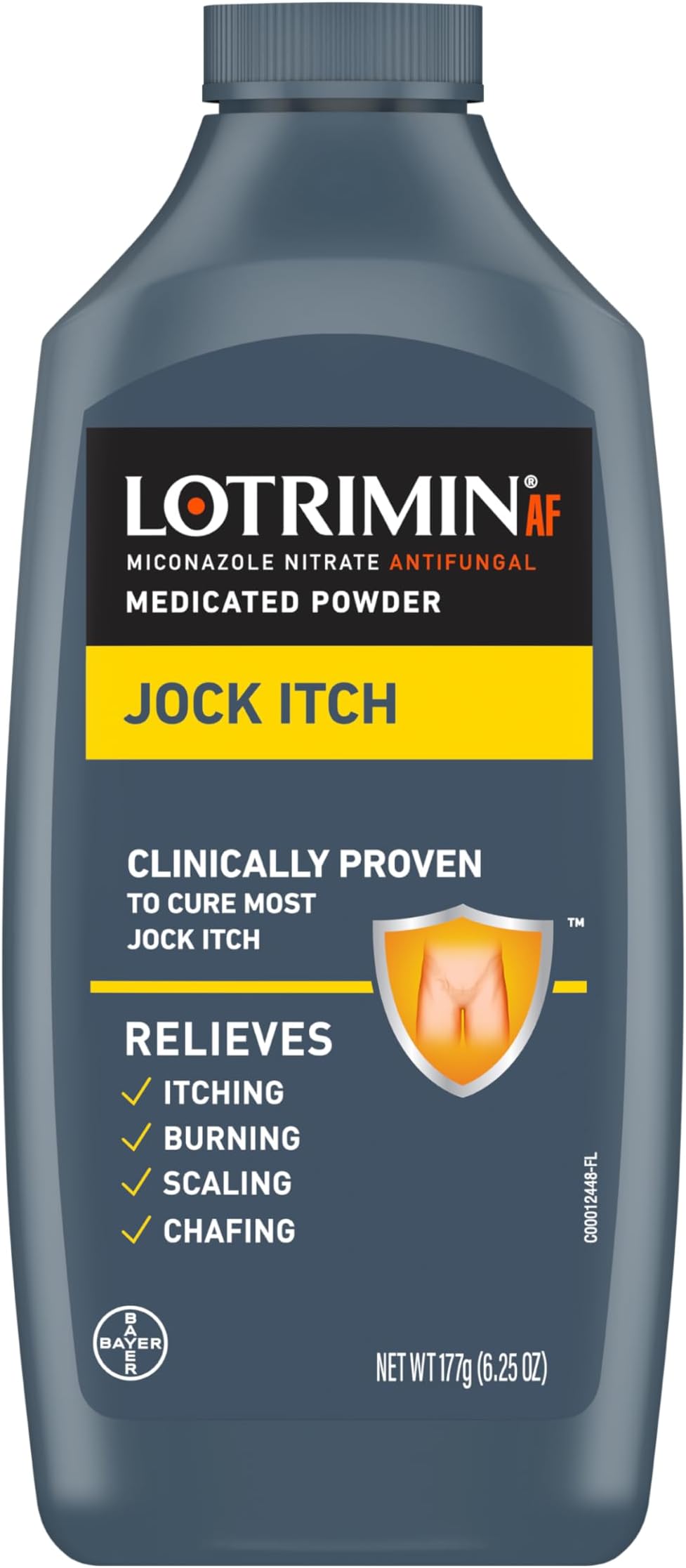 Antifungal Jock Itch Medicated Powder with Miconazole Nitrate, Jock Itch Treatment for Men, Women, and Kids Over The Age of 2, 6.25 oz Bottle