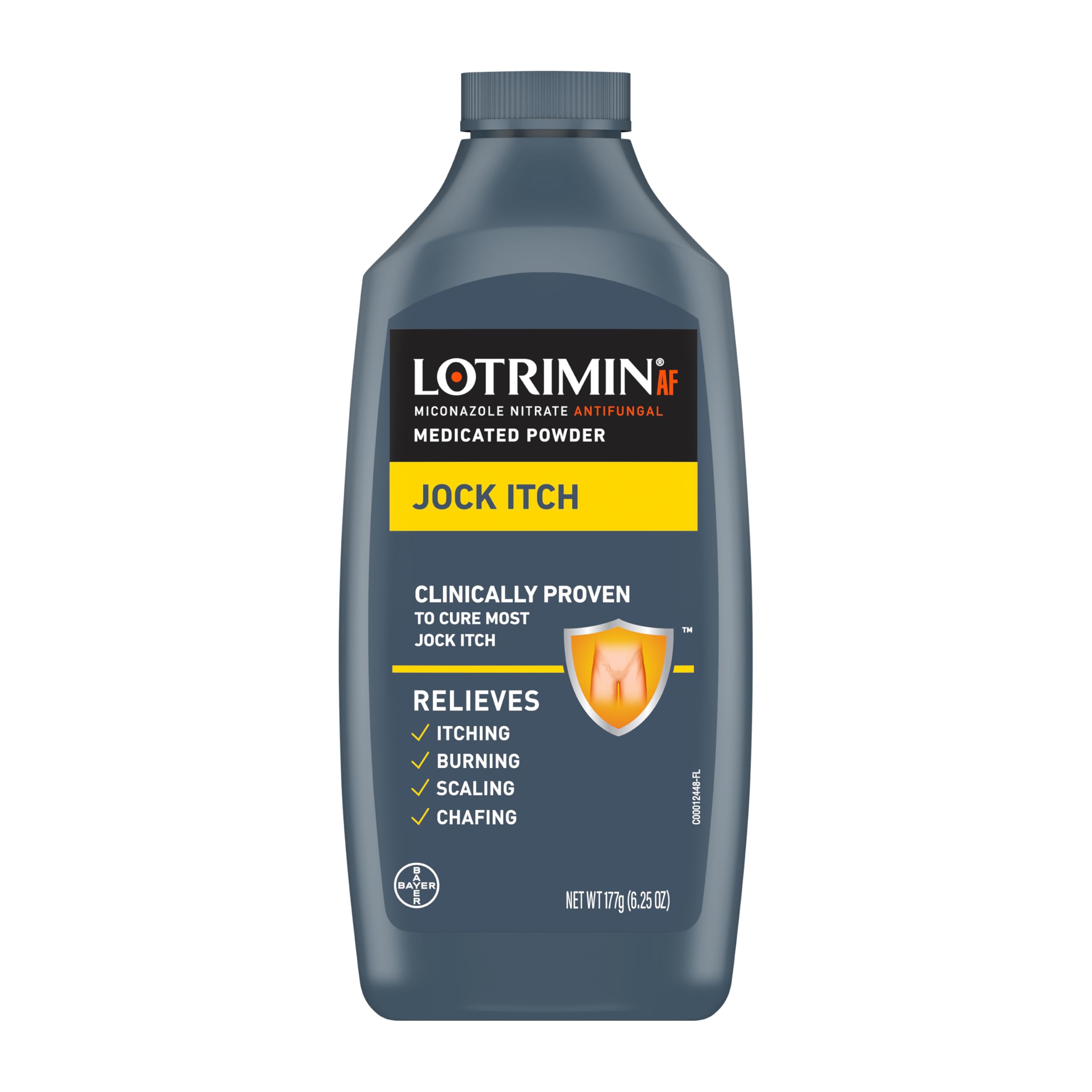 Lotrimin Antifungal Jock Itch Medicated Powder with Miconazole Nitrate, Jock Itch Treatment for Men, Women, and Kids Over The Age of 2, 6.25 oz Bottle