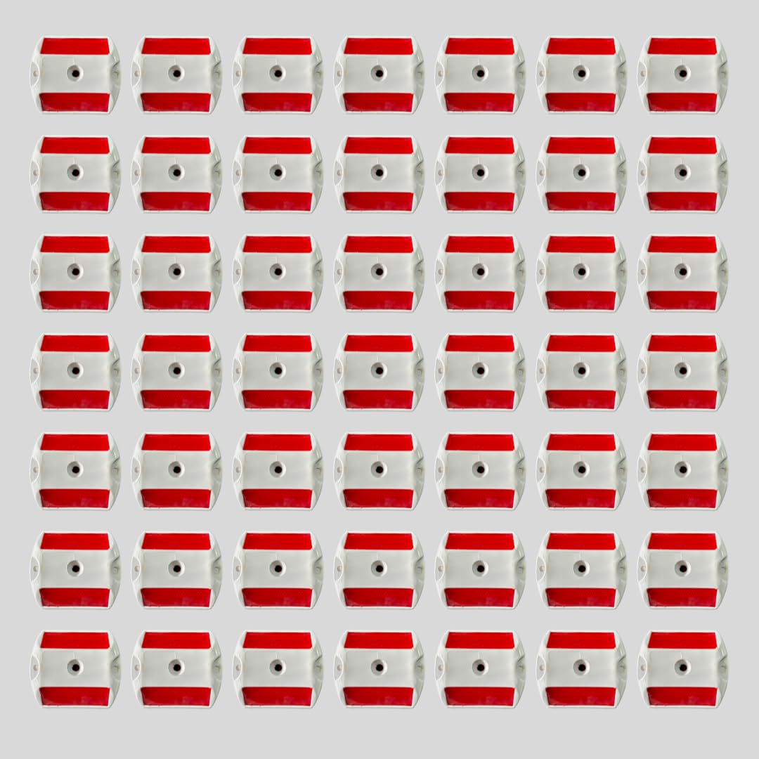 Safetify Road Reflectors Studs Markers - Enhance Visibility and Safety for Roads and Walkways, Freeways & Driveways | Industrial (white&red) Pack Of 50 (B0CTTQQZWF) Amazon Price History, Amazon Price Tracker