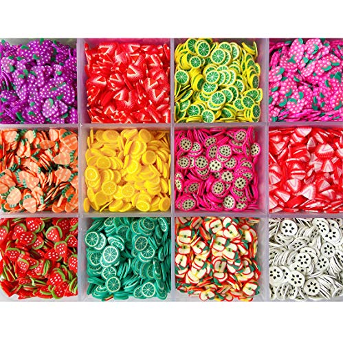 17800Pcs Fruit Slices Fruit Nail Art Slices Polymer Clay Slice Nail 3D Polymer Slice Colorful Diy Nail Art Supplies For Diy Crafts （24 Styles） #TOP2