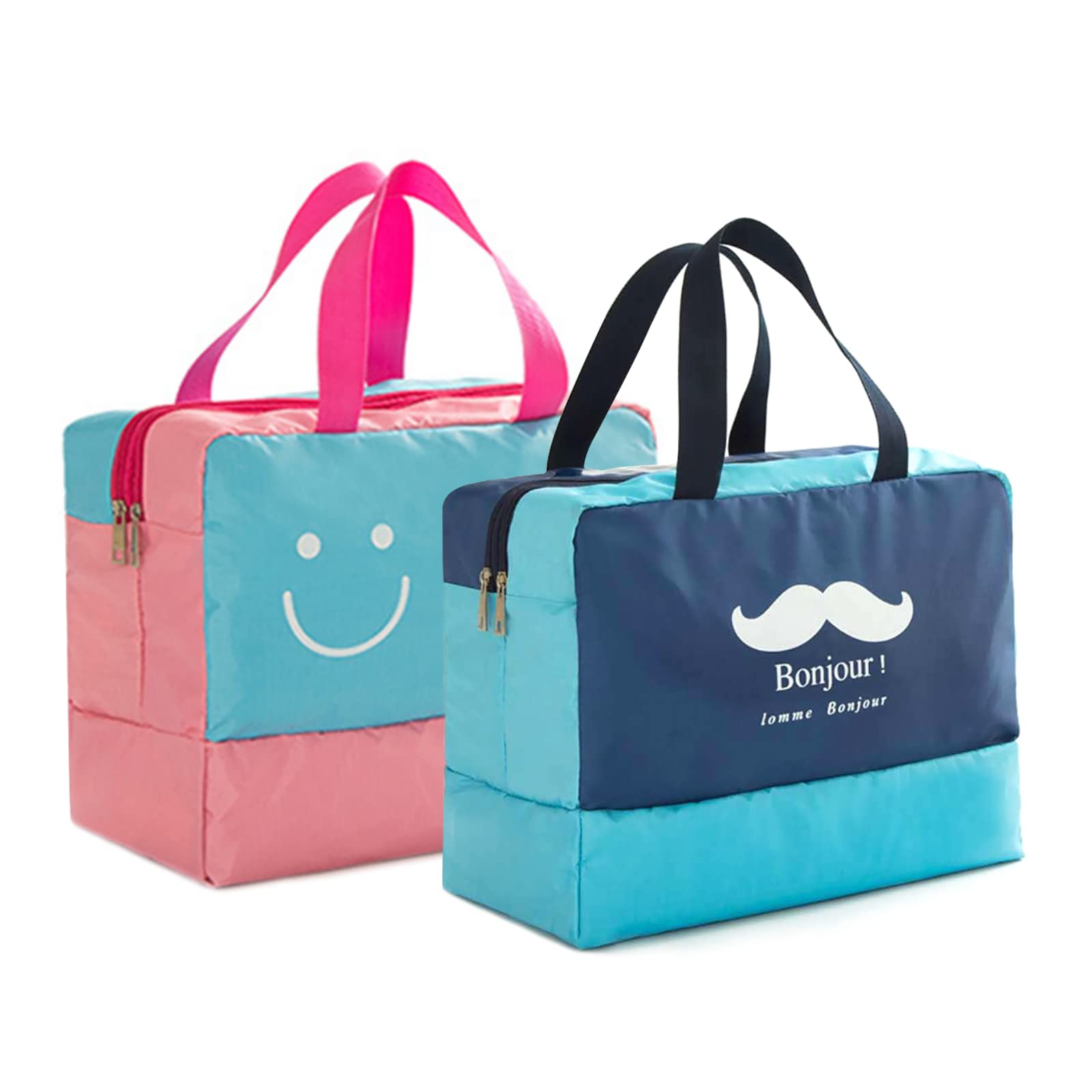 ZligerBolso de Playa Grande con Cremallera, 2 PCS Bolsa de Playa Malla Grande Bolsa de Playa Grande para Mujer Bolsa de Playa para Mujer Bolso de playa Grande para Yoga Piscina Viajes
