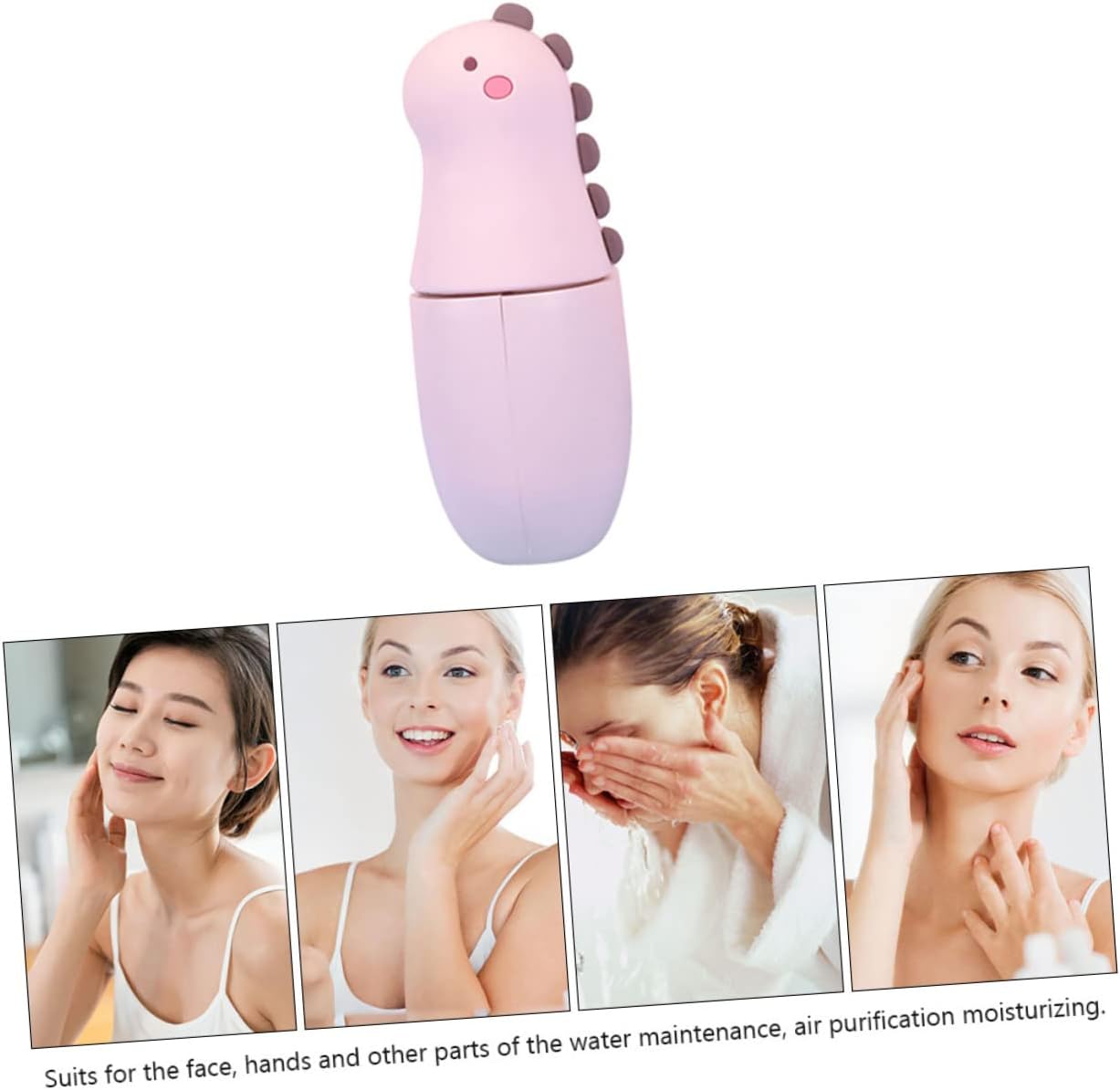 minkissy 1pc Portable USB Charged Facial Steamer Cartoon Dinosaur Design Nanometer Sprayer for Skin Hydration Moisturizing Convenient Handheld Device for Women Quiet Go Use